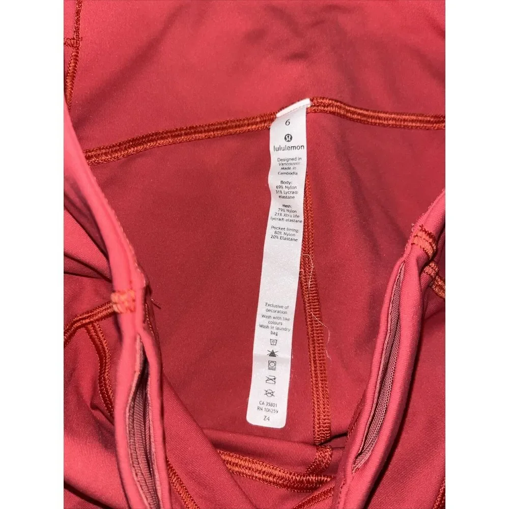 Lululemon Speed Up Crop *High Mesh 21" Aries Size 6 Leggings Yoga Athletic Run - Picture 2 of 5